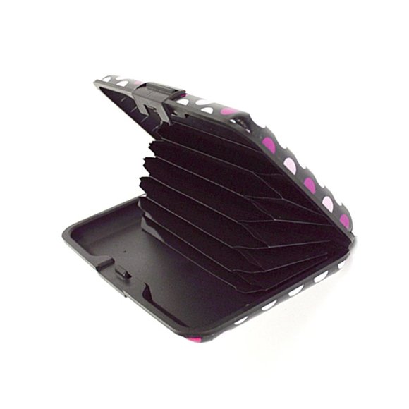 Red Pattern Aluminum Wallet Credit Card Holder With RFID Protection - Picture 2 of 2